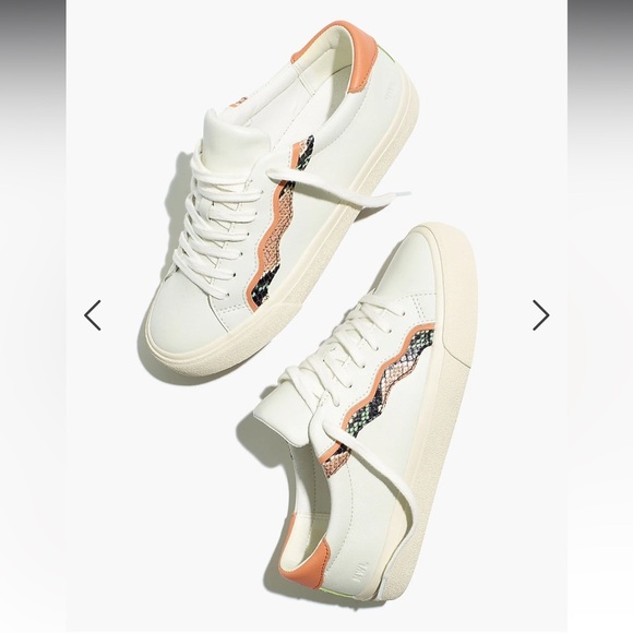 NEW!! Sidewalk Low-Top Sneakers in Snake Embossed Leather: Wave Edition Sz 7.5 - Picture 1 of 11